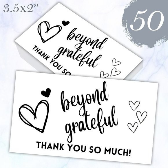 ♥️ 5x25 / 50 Thank Thank You Cards - Picture 1 of 4